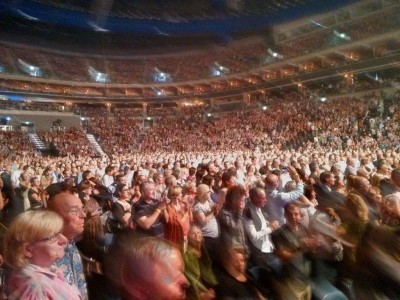 the crowd before the break
