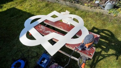 Willy working on the event decoration 2.JPG