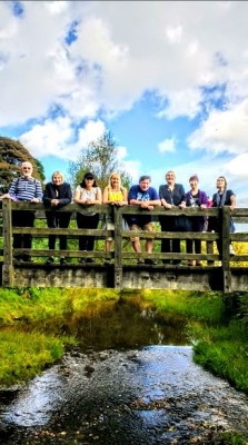 group photo before the hard climb up on to black edge moor