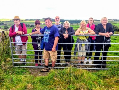group photo in dove holes at the end of walk