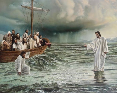 Yeshu'a walking on water!
