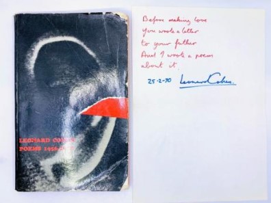 Leonard Cohen book and poem.jpg